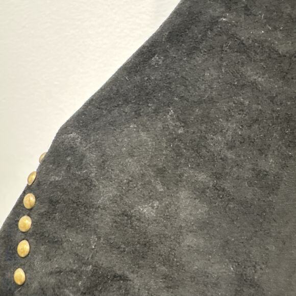 Free People Black Suede Leather Jacket Studs Women’s Size XS Flared Sleeves READ - Picture 9 of 16